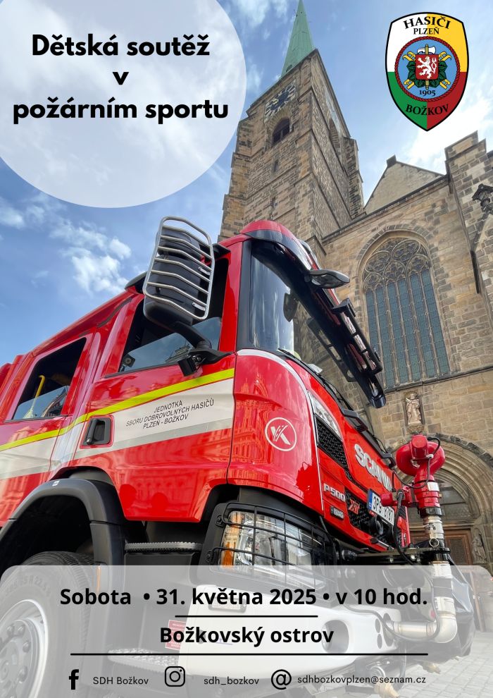 Dětská soutěž v požárním sportu dne 31.5.2025 na Božkovském ostrově - omezení provozu in-line dráhy