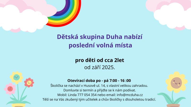 Mateřské centrum Duha nabízí svoje aktivity pro rodiče s dětmi již více jak 15let