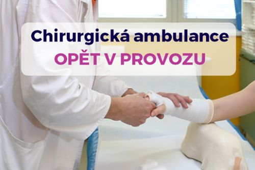 Foto: Domažlická nemocnice opět zprovoznila akutní chirurgickou ambulanci