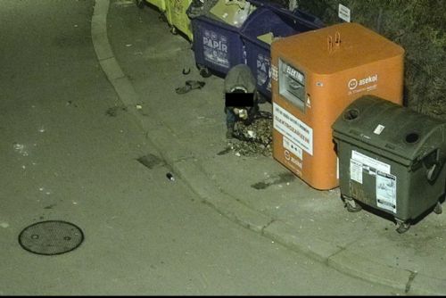 Foto: Plzeňák rozházel odpadky u kontejnerů, odhalil ho kamerový systém