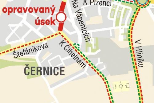 Foto: V pondělí začíná oprava Štefánikovy ulice v Černicích