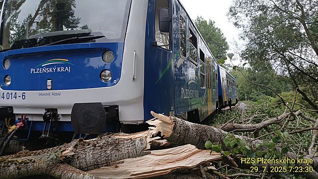 Vlak vykolejil po nárazu do stromu u Bělé, nikdo zraněn