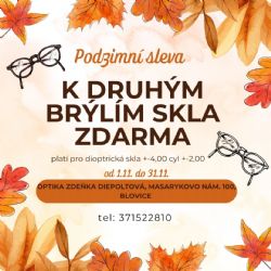 AKCE k druhým brýlím skla ZDARMA 