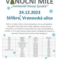 Vánoční míle ve Stříbře: Memoriál Honzy Synáče