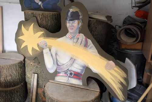 obrázek:Hasiči v Dolejším Těšově u Hartmanic mají vlastní betlém